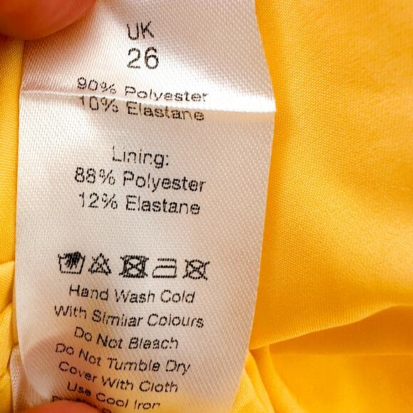 Lavish Alice Lillian Bow One Shoulder Satin Mini Dress Yellow Plus Size 22 NWT - Picture 9 of 10